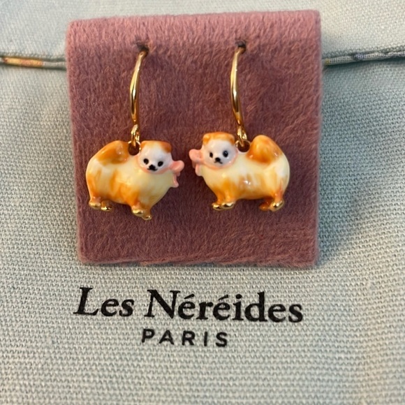Les NEREIDES Pomeranian dangle earrings - Picture 1 of 4